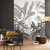 101289008 - Moonlight Jungle Foliage Elephant Black Casadeco Wallpaper Mural