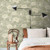 Galerie S83124 - Sommarang Lotus Flower Greige Galerie Wallpaper - shown in room setting