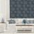 Galerie G78258 - Atmosphere Distressed Floral Bouquets BLUE Galerie Wallpaper - shown in room setting