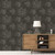 Galerie G78259 - Atmosphere Distressed Floral Bouquets CHARCOAL Galerie Wallpaper - shown in room setting