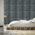 Galerie G78284 - Bazaar Rustic Panelling Dark teal, black Galerie Wallpaper - shown in room setting