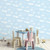 Galerie G78359 - Tiny Tots 2 Cloud Sky Blue Galerie Wallpaper - shown in room setting