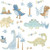 Galerie G78363 - Tiny Tots 2 Dinosaurs Blue Beige Galerie Wallpaper roll - luxury design for UK feature walls