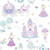 Galerie G78373 - Tiny Tots 2 Fairytale Castles Horses Purple Turquoise Galerie Wallpaper roll - luxury design for UK feature walls