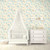 Galerie G78374 - Tiny Tots 2 Farmland Beige Turquoise Galerie Wallpaper - shown in room setting