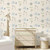 Galerie G78378 - Tiny Tots 2 Jungle Friends Beige Safari Green Galerie Wallpaper - shown in room setting