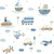 Galerie G78416 - Tiny Tots 2 Transportation Brown Sky Blue Navy Galerie Wallpaper roll - luxury design for UK feature walls