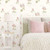 Galerie CG28820 - Rose Garden Roses Calligraphy Pink Galerie Wallpaper - shown in room setting