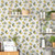 Galerie G45409 - Just Kitchens Citron Botanical Yellow Green White Galerie Wallpaper - shown in room setting