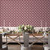 Galerie G78482 - Secret Garden Anenome Mini Cranberry choke, pink, green Galerie Wallpaper - shown in room setting