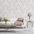 Galerie G78491 - Secret Garden Classic Bird Trail Pink, grey Galerie Wallpaper - shown in room setting