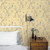 Galerie G78494 - Secret Garden Classic Bird Trail Yellow choke, greys Galerie Wallpaper - shown in room setting