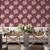 Galerie G78496 - Secret Garden Classic Bouquet Cranberry, pink, green Galerie Wallpaper - shown in room setting