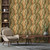 Galerie NHW1042 - Enchanted Leaf Foliage Orange Green Galerie Wallpaper - shown in room setting Galerie NHW1042 - Enchanted Leaf Foliage Orange Green Galerie Wallpaper - shown in room setting