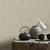 Galerie NHW1008 - Enchanted Linen Effect Taupe Galerie Wallpaper - roll and label close-up Galerie NHW1008 - Enchanted Linen Effect Taupe Galerie Wallpaper - roll and label close-up