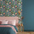 Galerie 32413 - Flora Plain Texture Blue Green Galerie Wallpaper - shown in room setting Galerie 32413 - Flora Plain Texture Blue Green Galerie Wallpaper - shown in room setting