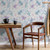 Galerie 47450 - Flora Soft Foliage White Blue Purple Galerie Wallpaper - shown in room setting Galerie 47450 - Flora Soft Foliage White Blue Purple Galerie Wallpaper - shown in room setting