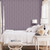 Galerie G34147 - Nordic Elements Damask,Stripe Purple Lilac Galerie Wallpaper - shown in room setting