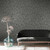 Galerie 65173 - Precious Jacquard Anthracite Galerie Wallpaper - shown in room setting