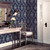 Galerie CI38252 - Classic Silks 4 Damask Blue Galerie Wallpaper - shown in room setting