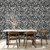Galerie 81338 - Pepper Lana Black Galerie Wallpaper - shown in room setting