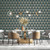 Galerie G68085-SpecialFX2 Geometric Green Galerie Wallpaper - shown in room setting
