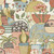 FD26556_Hannah Floral collage Coral blue green yellow Fine Decor Wallpaper