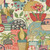 FD26558_Hannah Floral collage Navy blue coral green Fine Decor Wallpaper