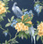 M1661_Crown Exotic, Bird, Dramatic Navy Blue Yellow Blue Fine Decor Wallpaper
