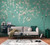 WH45284M-Welcome Home Murals Floral Blue, Cream, Green Galerie Mural