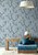 35916-Ornamenta Tree Leaf Blue Gold Galerie Wallpaper