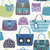 G78583 - Kids and Teens Purses Blue Green Purple Lilac Galerie Wallpaper