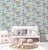 G78601 - Kids and Teens Whimsical Houses Blue Green Purple Lilac Galerie Wallpaper