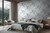 35788 - Boho Fine Linen Graphically Blue Green Silver Grey Galerie Wallpaper