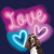 G45471 - Kids and Teens Neon Love Mural Pink Blue Purple Lilac Galerie Wallpaper Mural