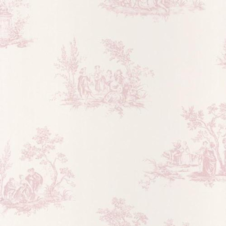 81514101 - Fontainebleau Pink White 18th-century Nature Casadeco Wallpaper