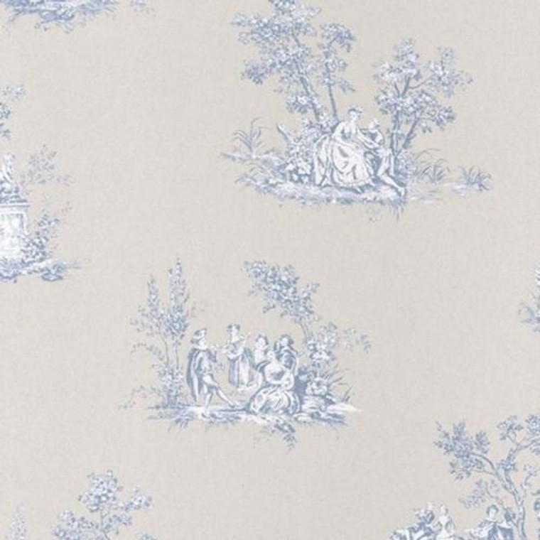81516206 - Fontainebleau Blue Beige 18th-century Nature Casadeco Wallpaper