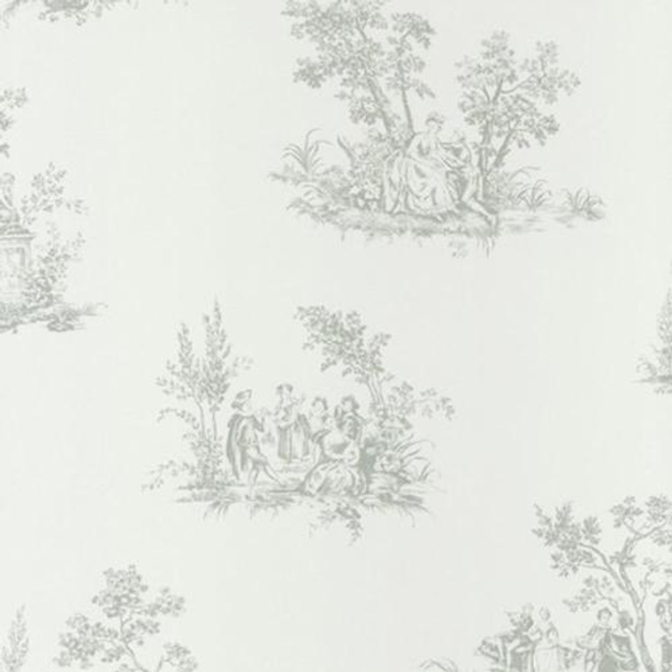81517105 - Fontainebleau Grey White 18th-century Nature Casadeco Wallpaper