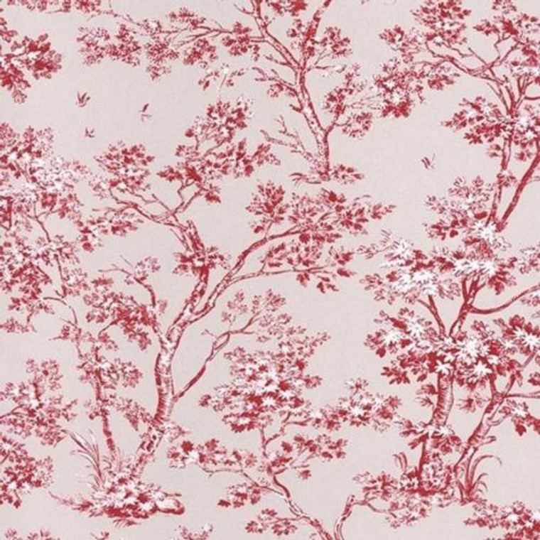 81528104 - Fontainebleau Beige Red Vintage Tree Casadeco Wallpaper