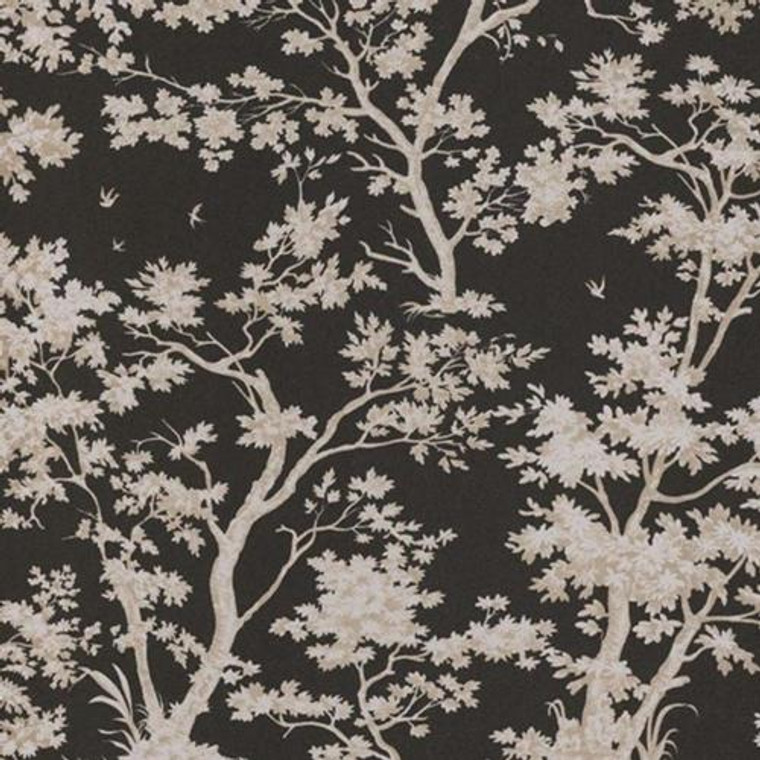 81529502 - Fontainebleau Black Red Vintage Tree Casadeco Wallpaper