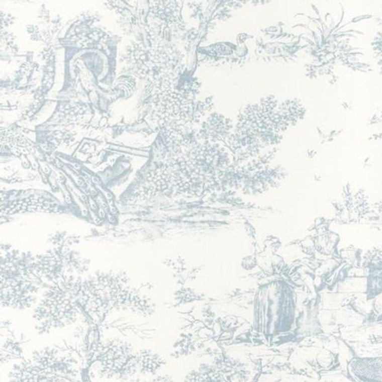81556102 - Fontainebleau White Blue Nature  Casadeco Wallpaper