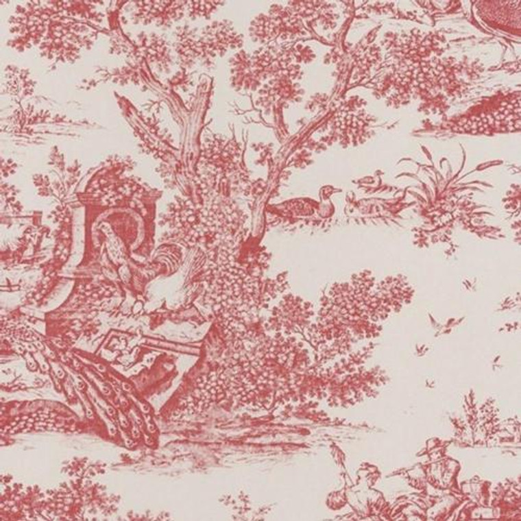 81558101 - Fontainebleau White Red Nature  Casadeco Wallpaper