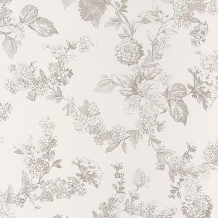 81561203 - Fontainebleau White Grey Floral  Casadeco Wallpaper