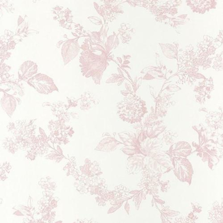 81564101 - Fontainebleau White Pink Floral  Casadeco Wallpaper
