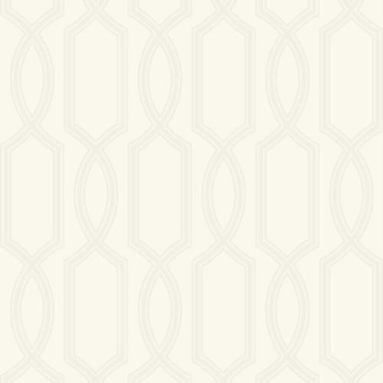 UK11703 - Peartree Geo Trellis Beads Pearl Wallpaper