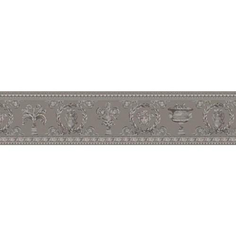 343053 - Versace Greek Mythology Grey Silver AS Creation Wallpaper Border