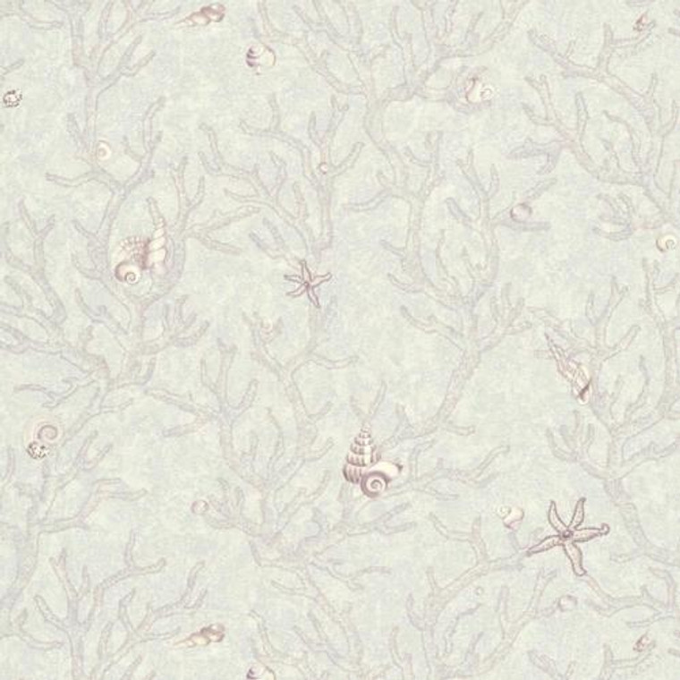 344964 - Versace Nautical Shell Coral Lilac White AS Creation Wallpaper