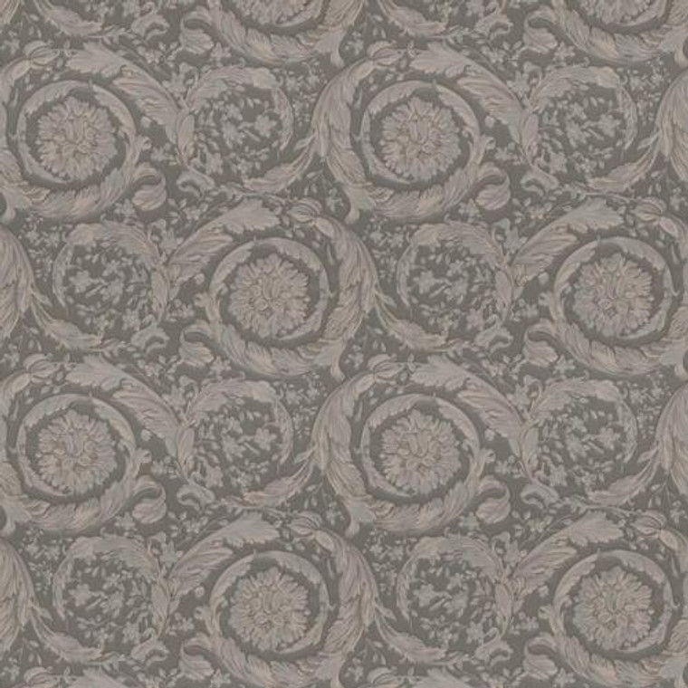 935836 - Versace Swirling Florals Flowers Grey AS Creation Wallpaper