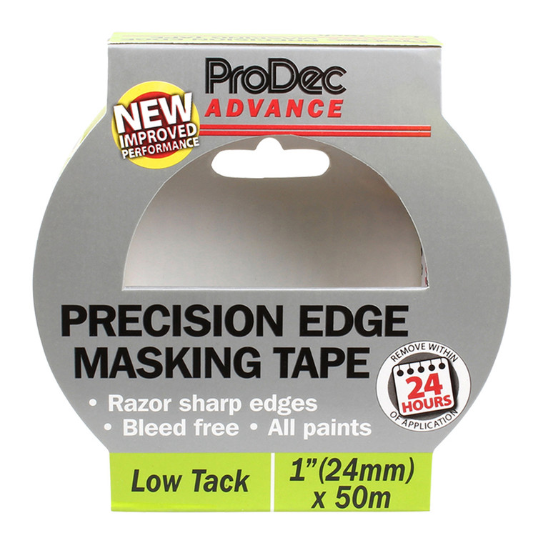1" (24Mm) Prodec Advance Low Tack Precision Edge Masking Tape 50m Roll