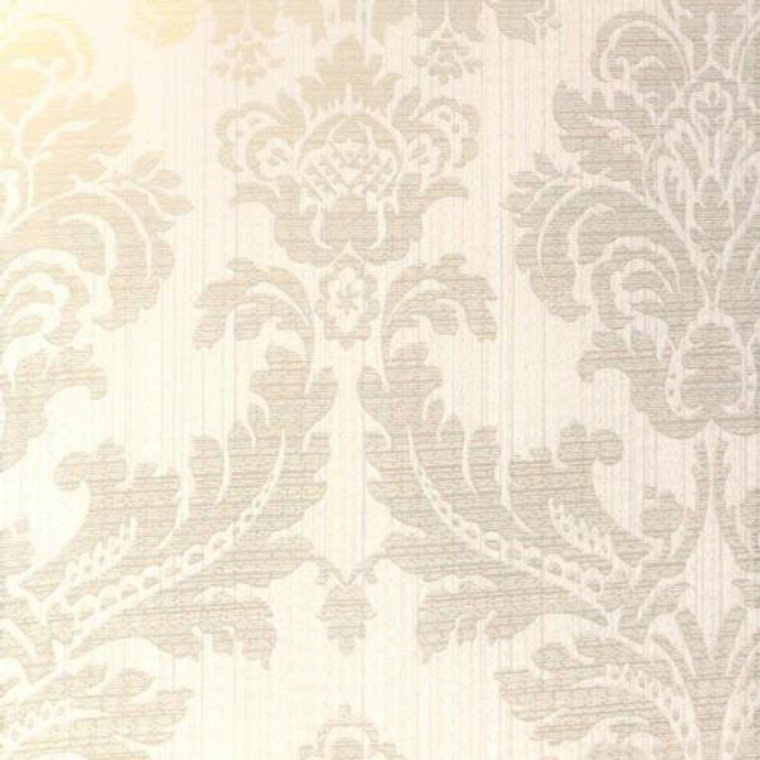 FD25058 - Tempus Luxury Damask White Gold Fine Decor Wallpaper